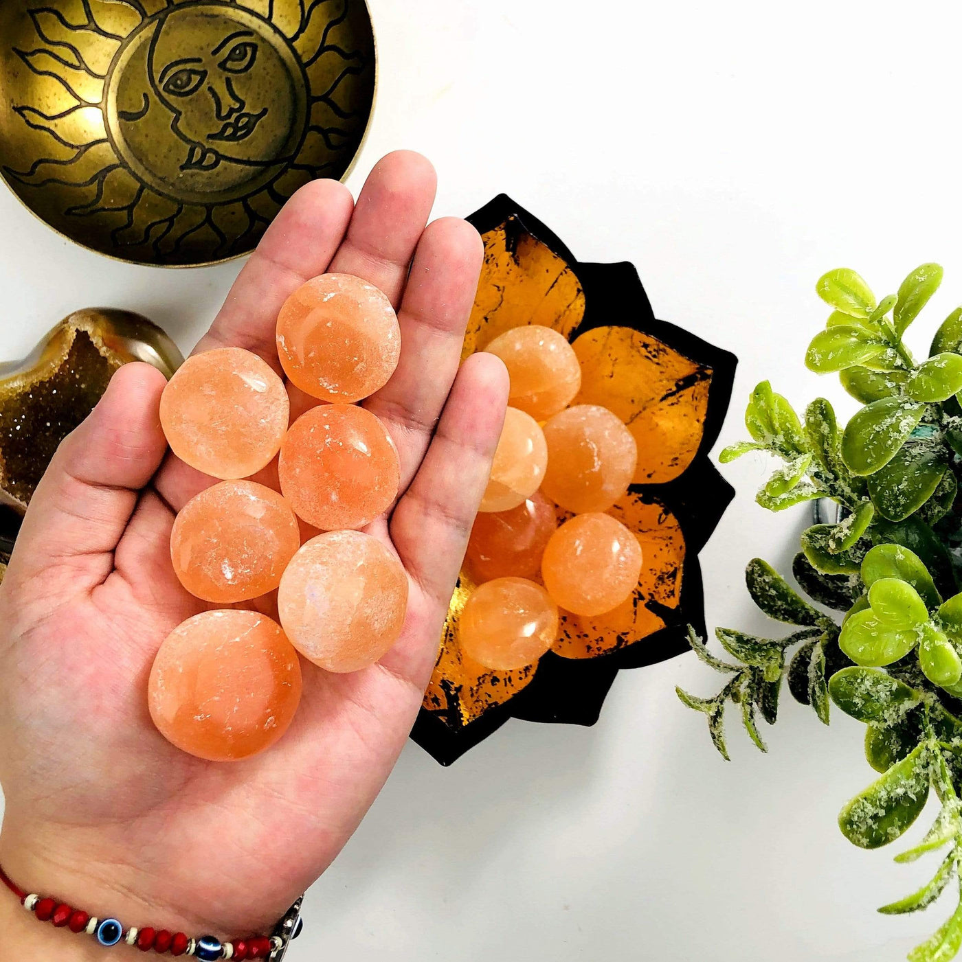 Orange Selenite Tumbled Freeform Stones - Medium Size