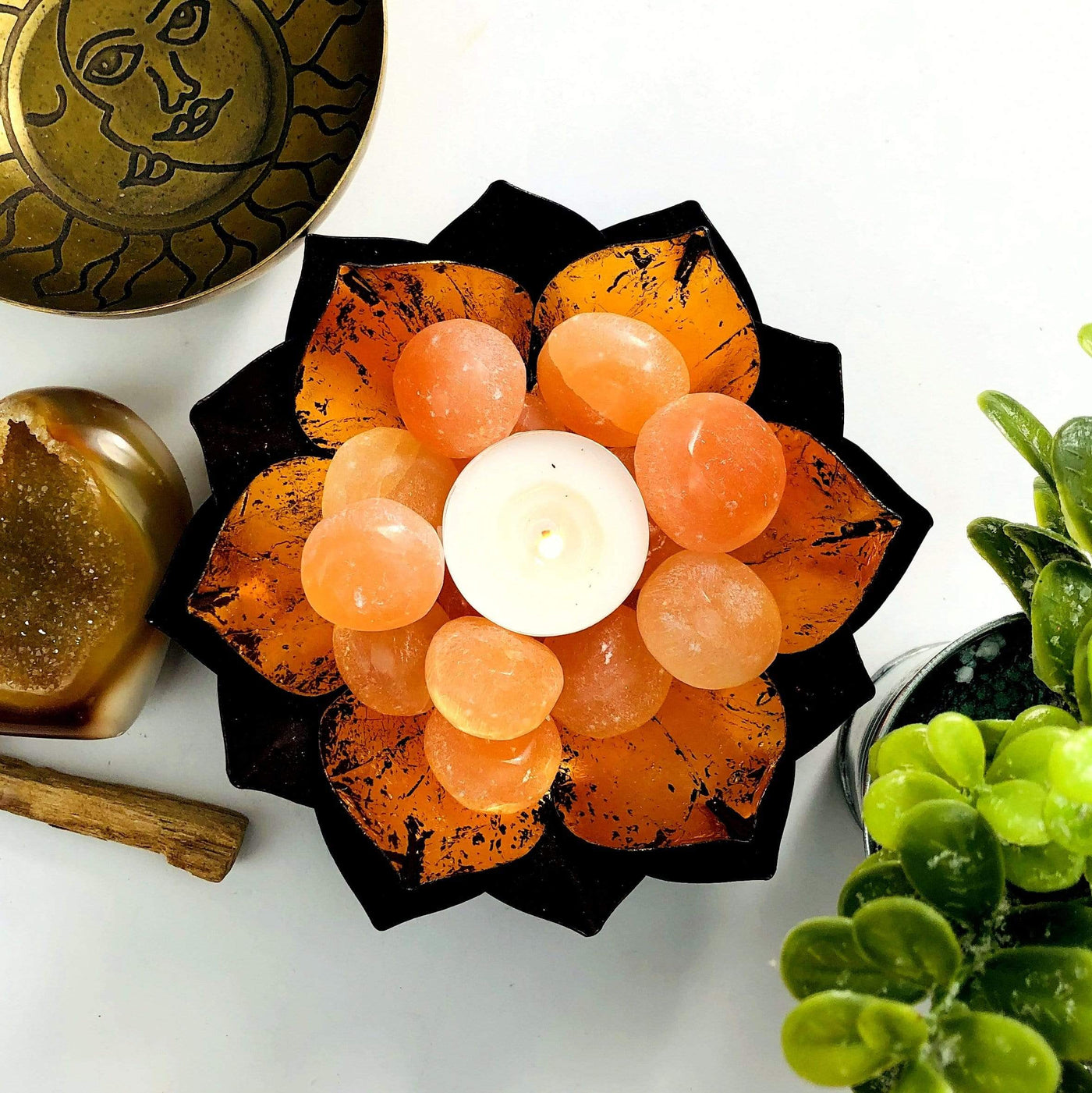 Orange Selenite Tumbled Freeform Stones - Medium Size