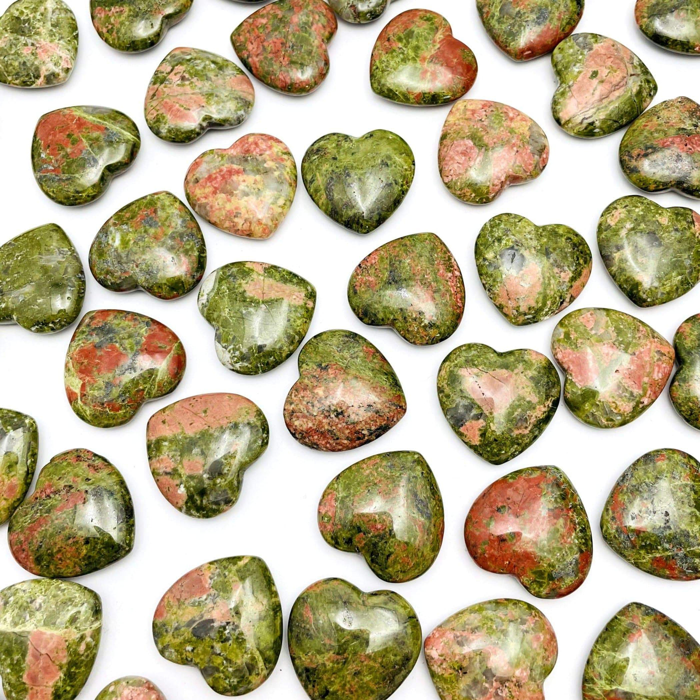 Various Unakite Hearts 