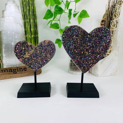 Picture of Both titanium hearts for this listing Next to each other. 