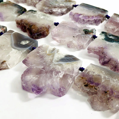 close up of amethyst beads