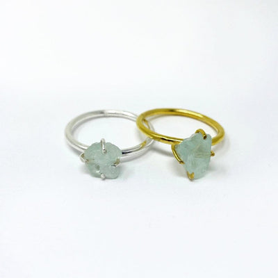 Aquamarine Gemstone Rings in Gold and Silver