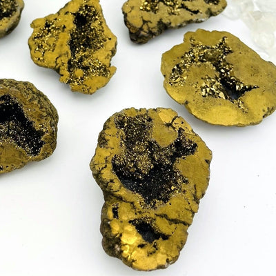 Gold Half Geode close up