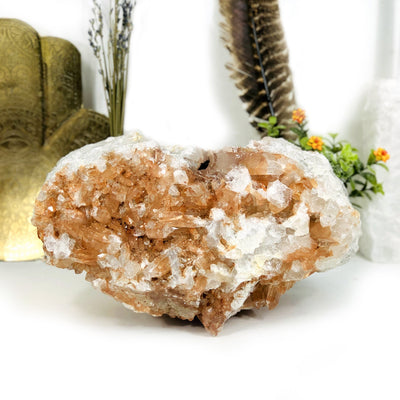 This is a ONE OF A KIND. Tangerine quartz cluster that Measures approx.: 11.50" x 6.75" x 5"