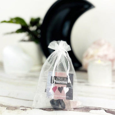 Love and Protection set of 6 stones in an organza Bag with a stone information card