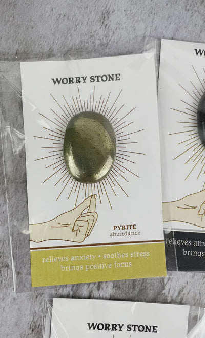 Worry Stone on Card in Protective Sleeve video of all the stones