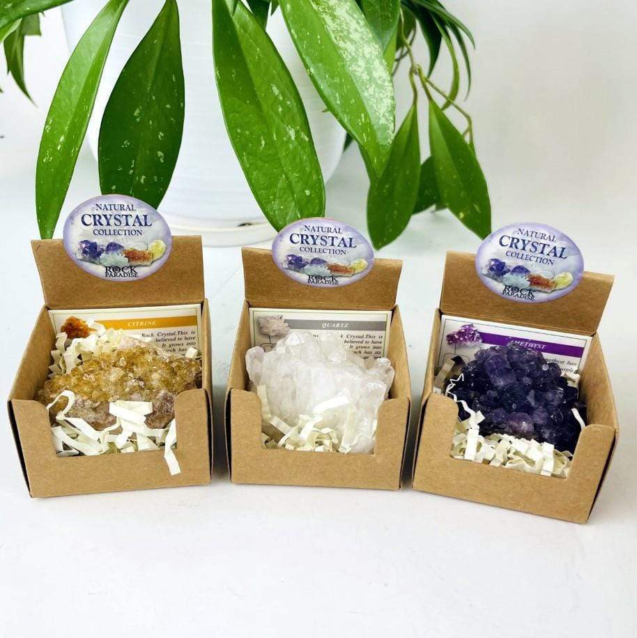 Natural Crystal Collection  - citrine, crystal, amethyst