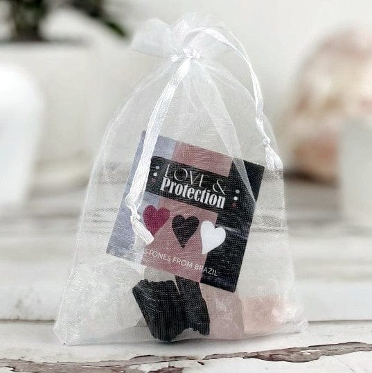 Love and Protection set of 6 stones in an organza Bag with a stone information card