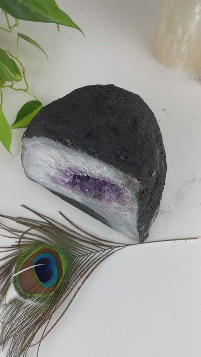 Video of Amethyst Cathedral Geode Crystal, up close and from the front