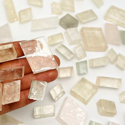 Optical Calcite pieces - several in a hand
