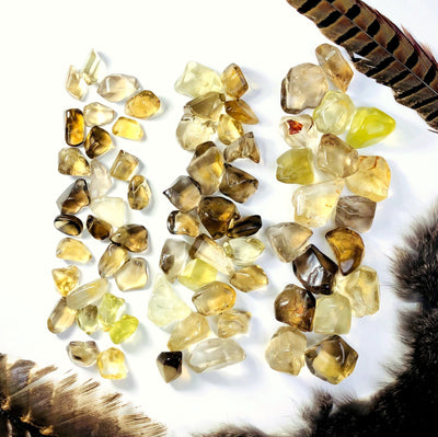 tumbled citrine spread out