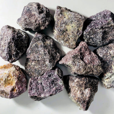 up close view of Lepidolite Rough Stones