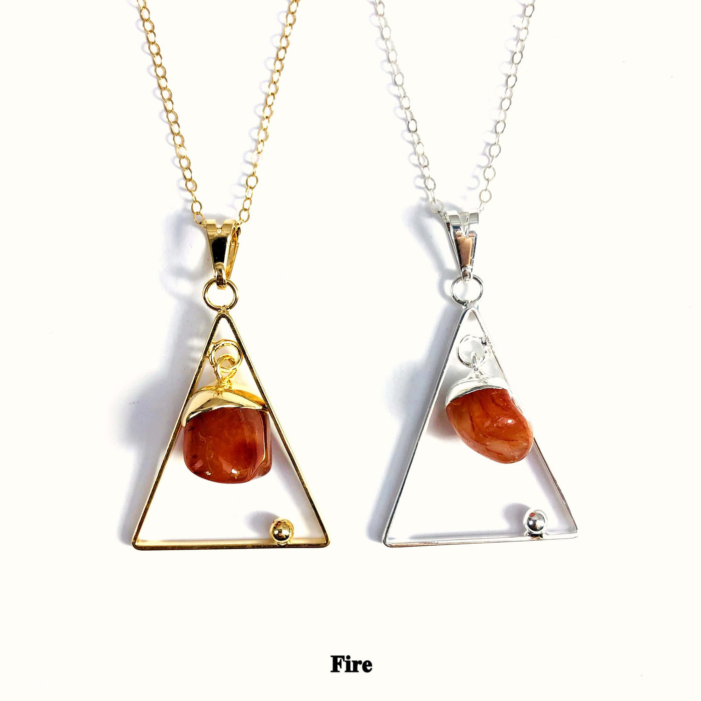 Gold and Silver element pendant fire 