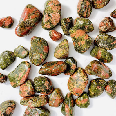 30 Unakite Tumbled Stones in different size variations