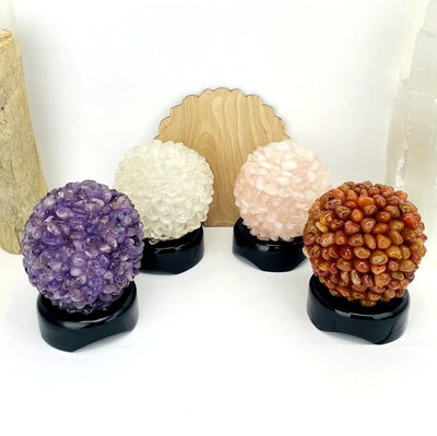 Tumbled Stone Lights in amethyst, crystal quartz, rose quartz, carneilian