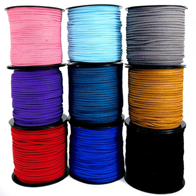 Different colors of Faux Leather Cord String on the top of each other. 