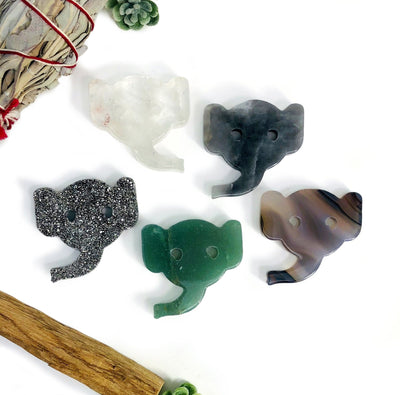 Elephant Gemstone Cabochons in assorted colors 