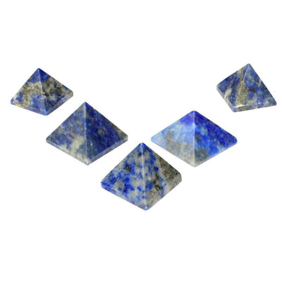 Petite Lapis Pyramids in whote background 