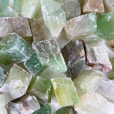Green Calcite Stones assorted to show variation