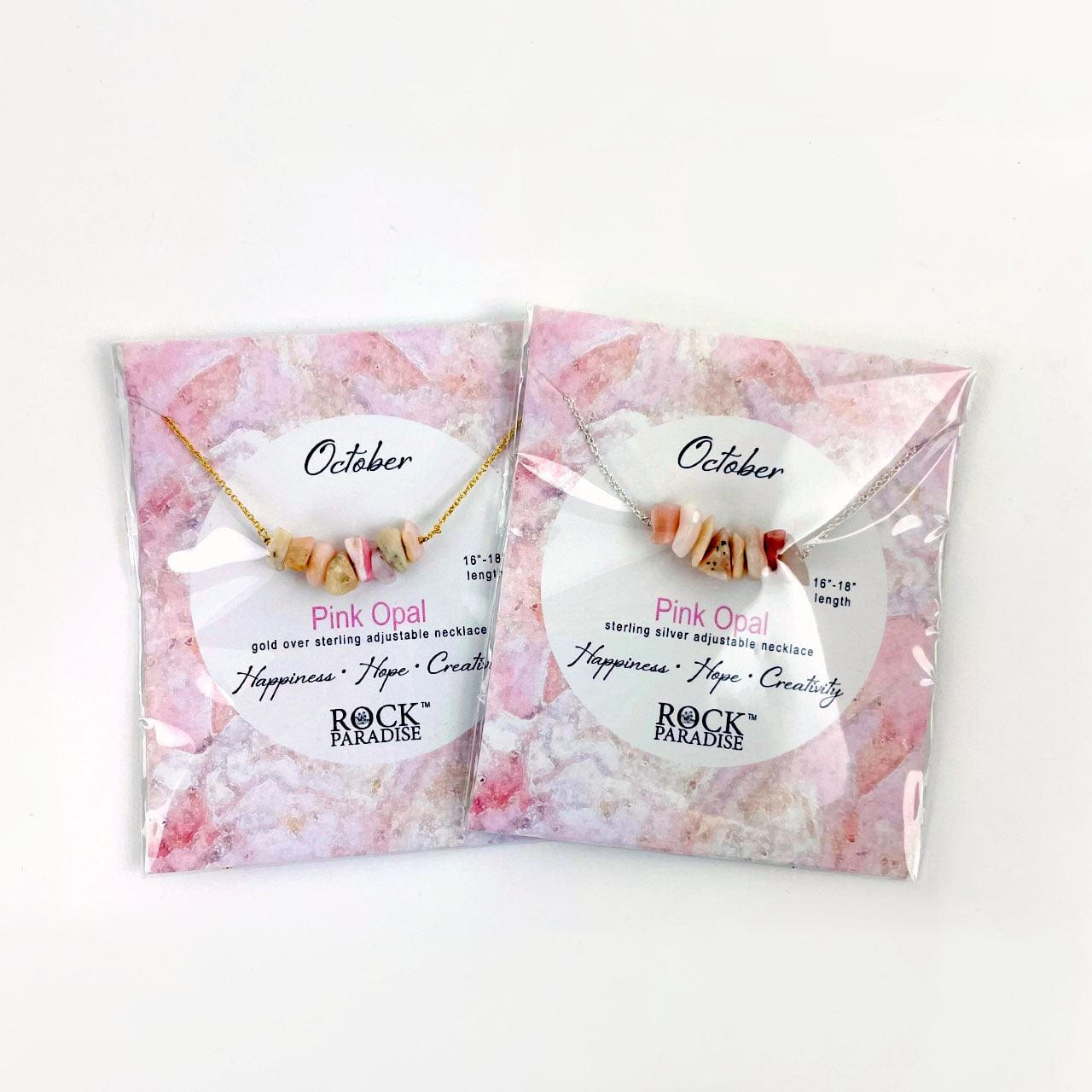 Pink Opal Necklace in packaging