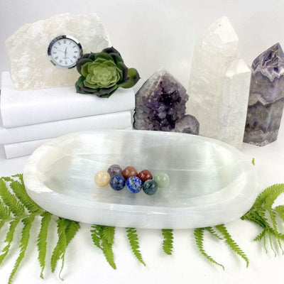 Selenite Extra Large Oval Bowl - Charging Station