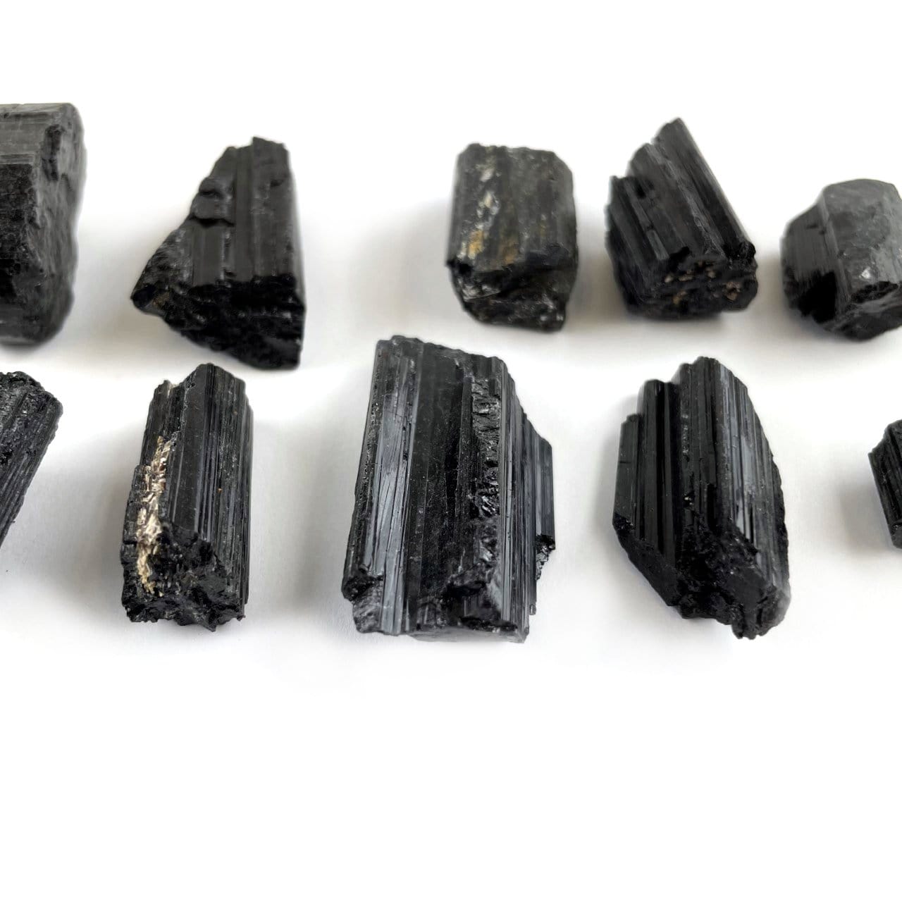 up close of some of the black tourmaline rods