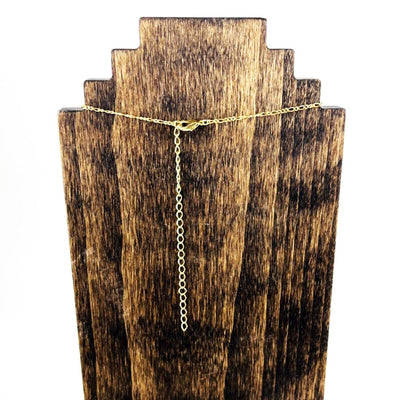 Necklace from the back showing clasp and extender chain