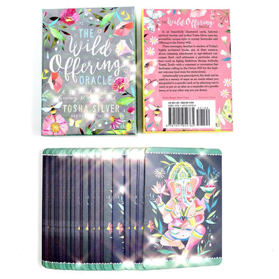The wild offering oracle deck has 52 beautifully illustrated cards, beloved spiritual teacher and author Tosha Silver uses her accessible, unique style to convey Surrender and Offering to the Divine Will
