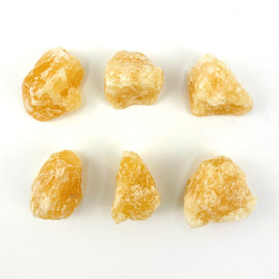 6 Orange Calcite Natural Stones