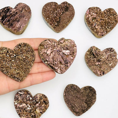 hearts available in bronze titanium 