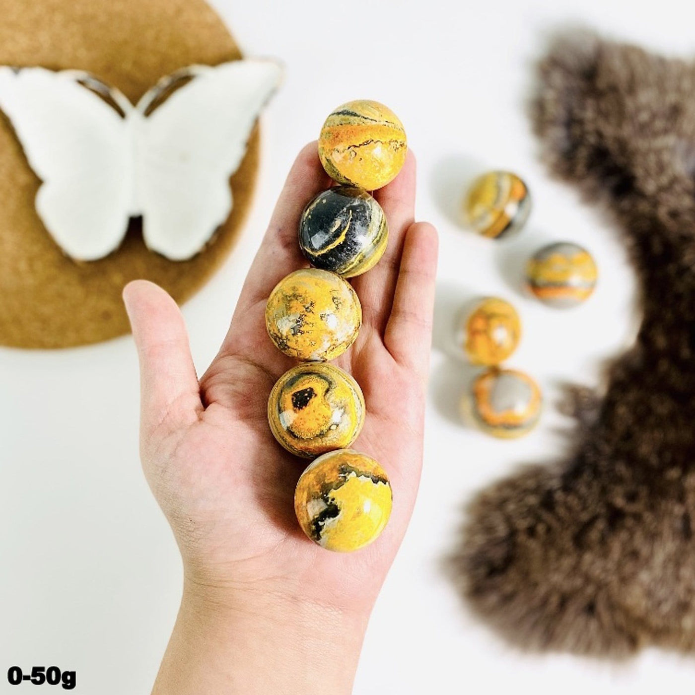 Bumble Bee Jasper Spheres - 5 in a hand