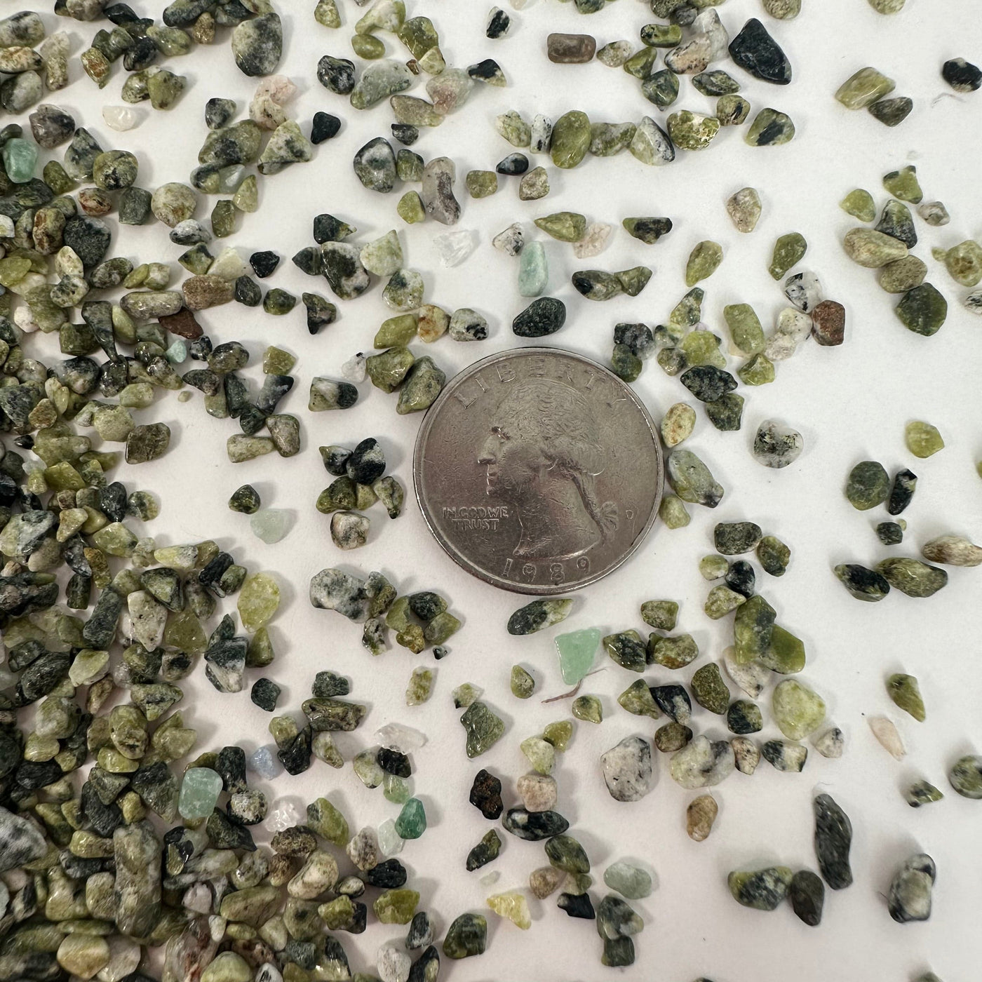  Serpentine 1Lb Bag - Tiny Chips - with quarter for size reference 