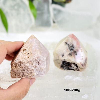 Pink Amethyst Point - Semi-polished Points shown in size 100-200g