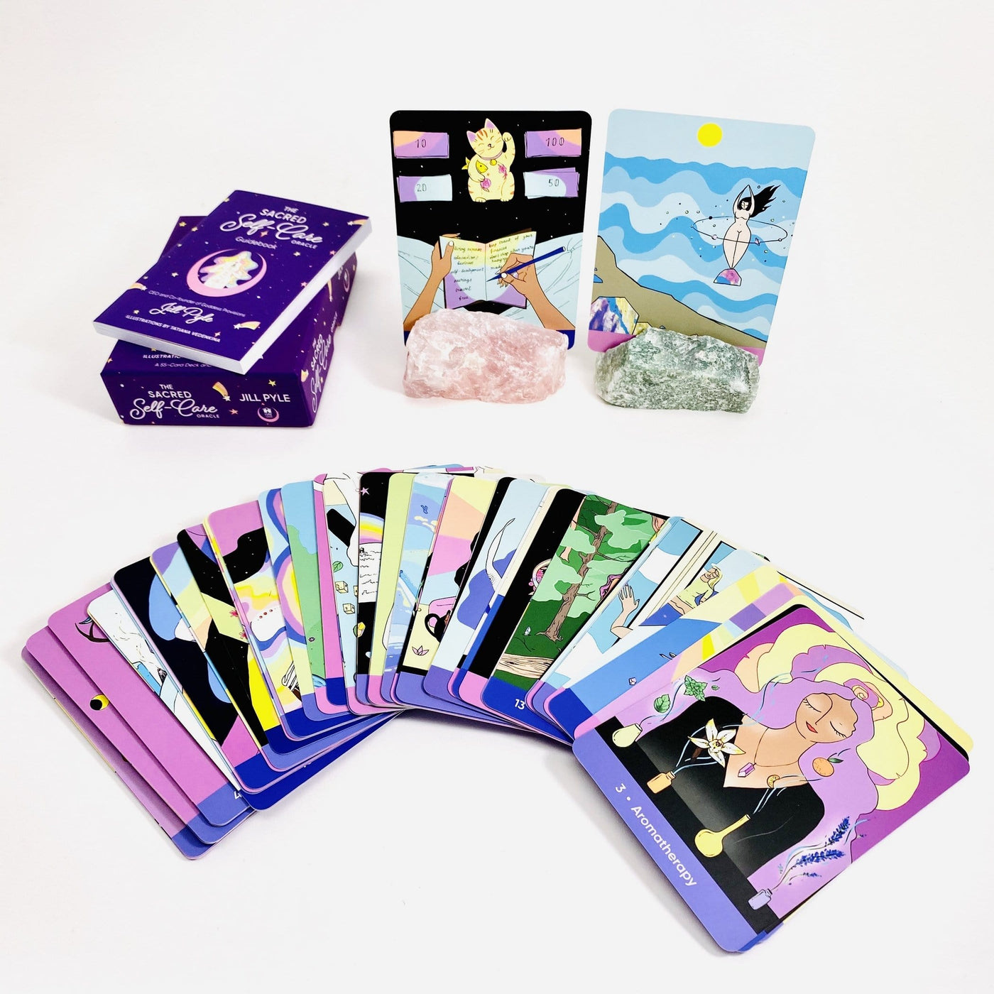 A 55-card deck and guidebook.