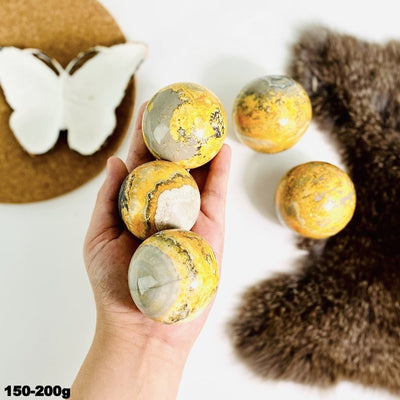 Bumble Bee Jasper Spheres - 3 in a hand