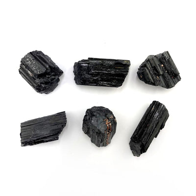 6 Black Tourmaline Natural Stones