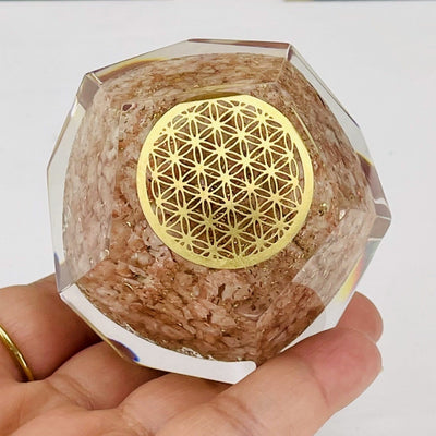 close up of the orgone in a hand