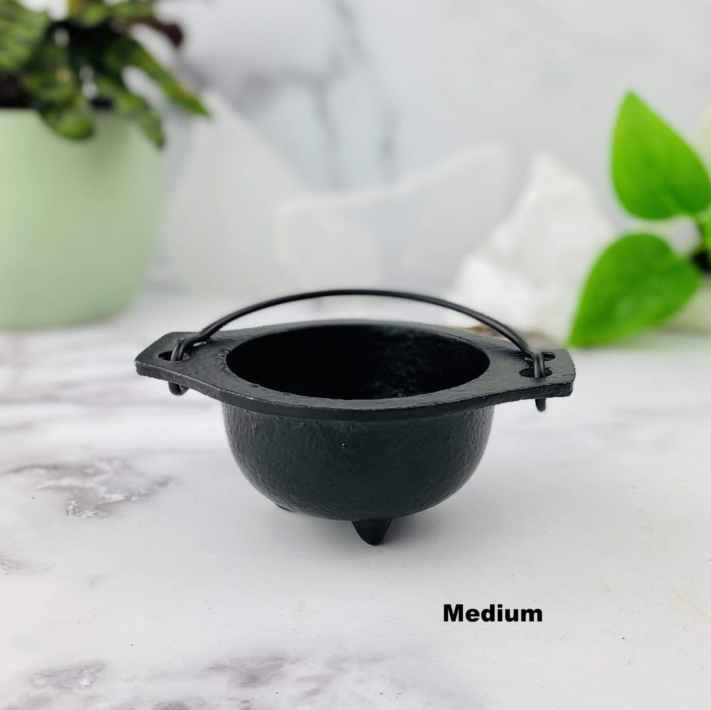 Medium Black Cauldron with handles