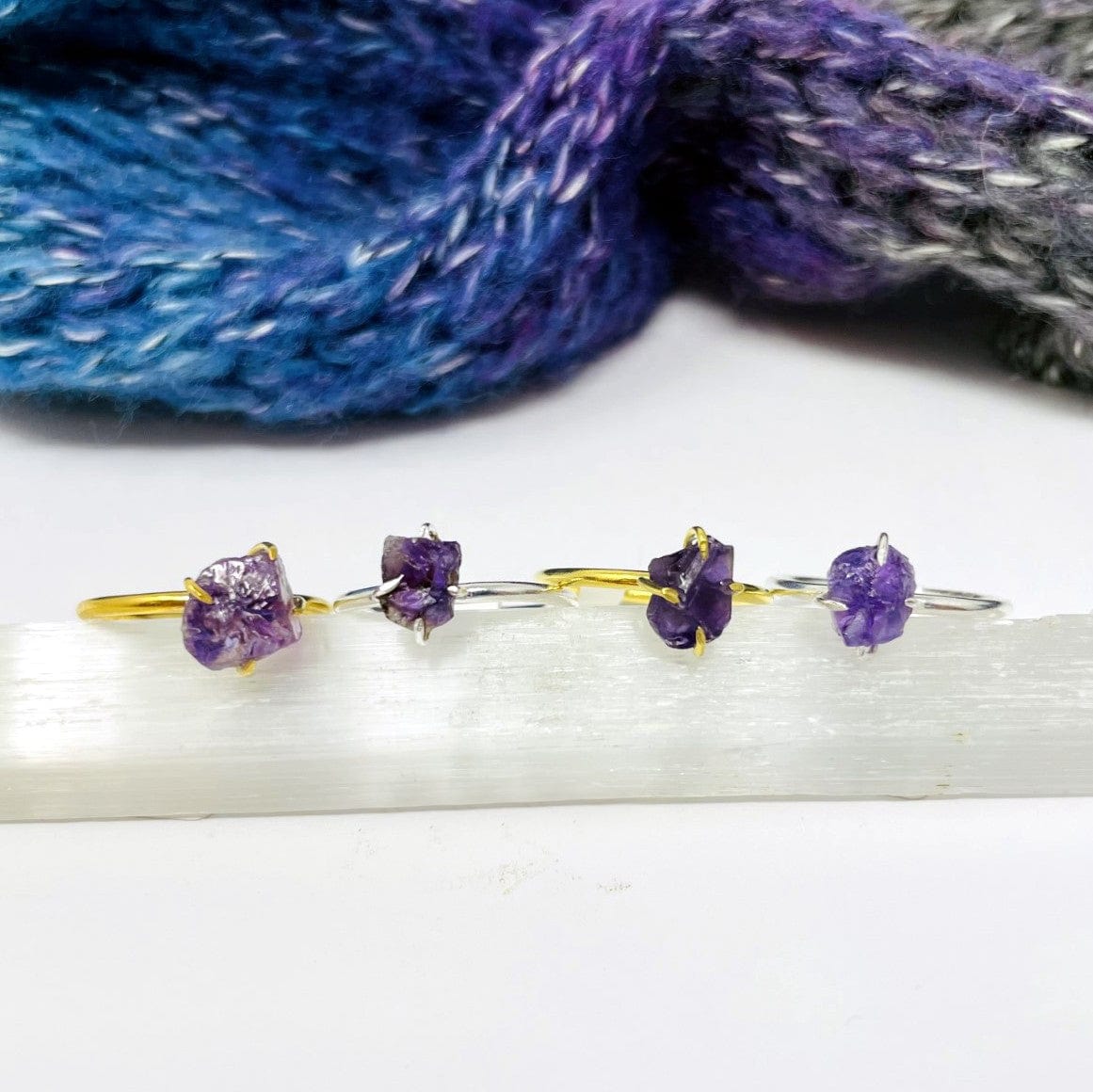 Gemstone Amethyst Ring in gold and silver