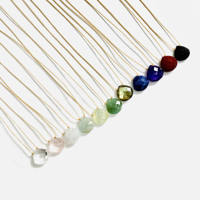Gemstone Drop Bead Finished Necklaces in all available stones