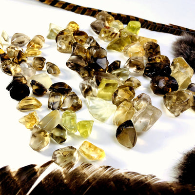 tumbled citrine spread out