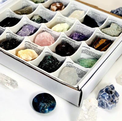 Box of Rough Stones with descriptions for each stone