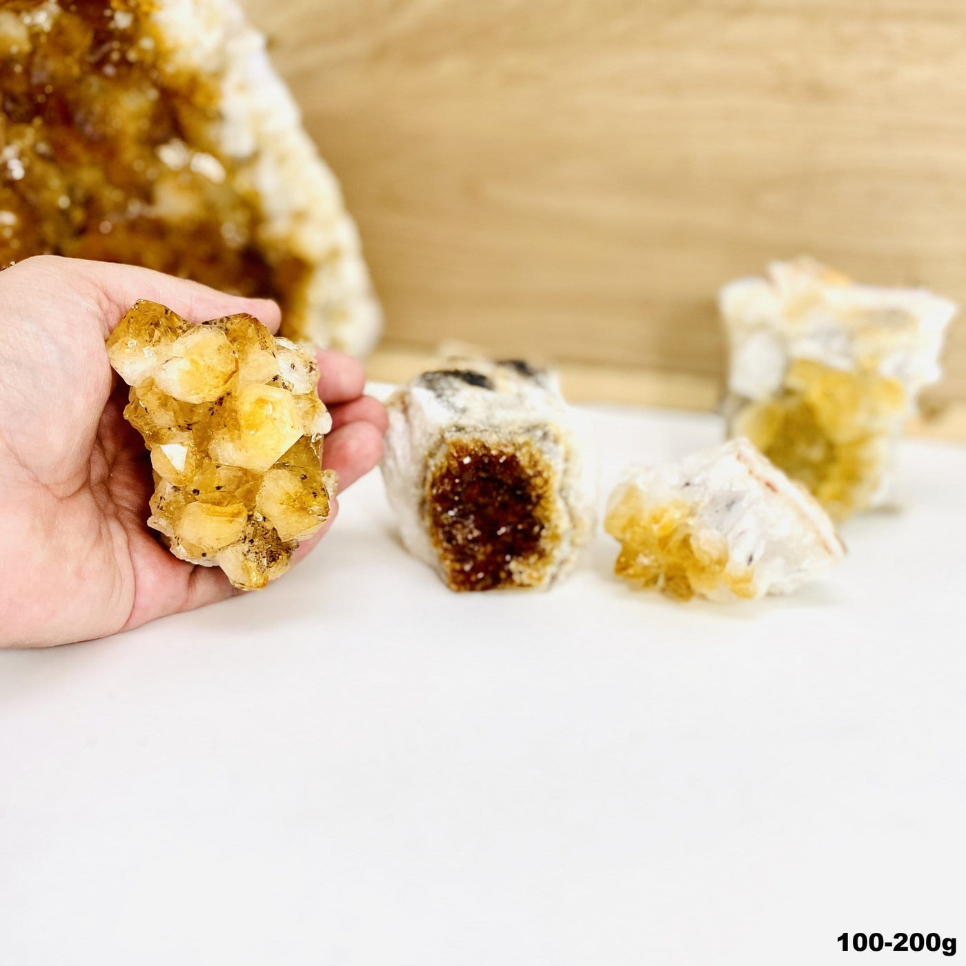 Citrine A Grade Clusters - one in a hand