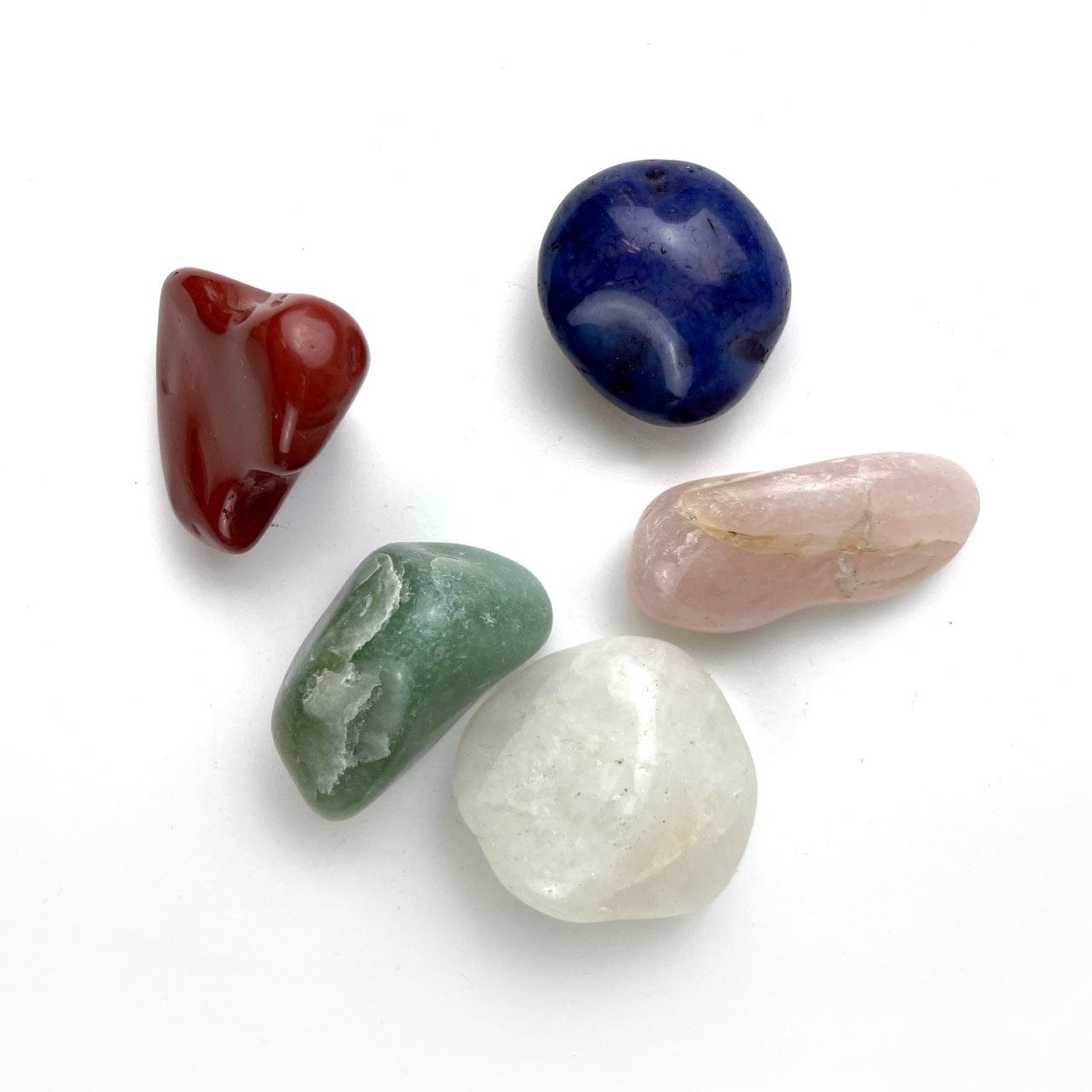 5 Large Tumbled Gemstones showing variations