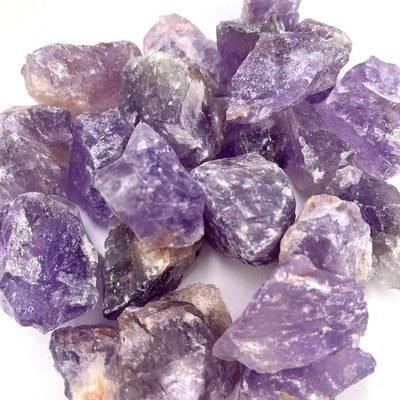 Amethyst Natural Stones in a pile up close