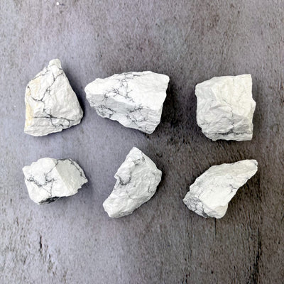6 White Howlite Natural Stones