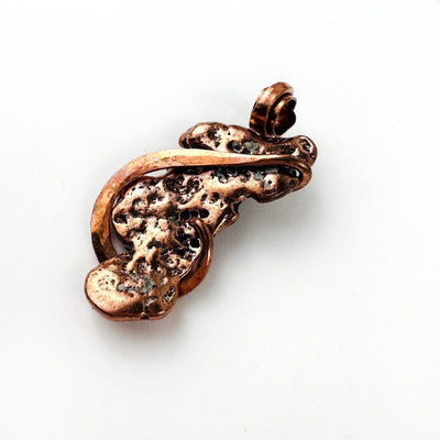 Copper Nugget Pendant shown at an angle