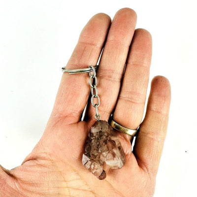 Lithium Cluster Keychain in a hand