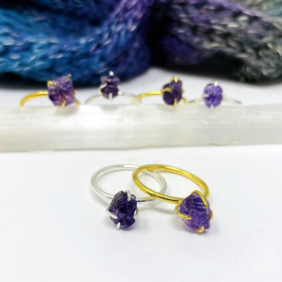 Gemstone Amethyst Ring in gold and silver