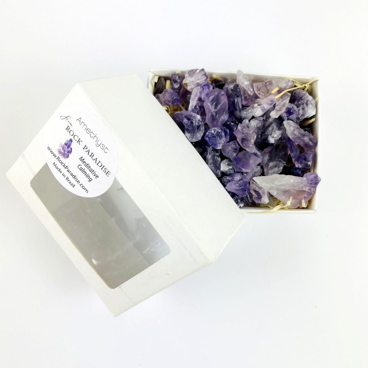 Amethyst Points - Chubbie Box of Stones with top off
